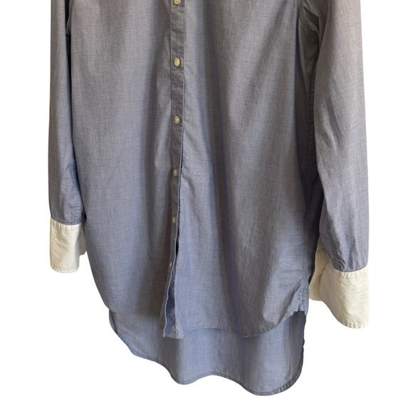 Banana Republic Collarless Buttondown Tunic Top, Size S - Picture 4 of 8